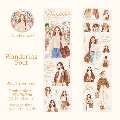 Romantic Bohemian Series Die Cutting PET Tape