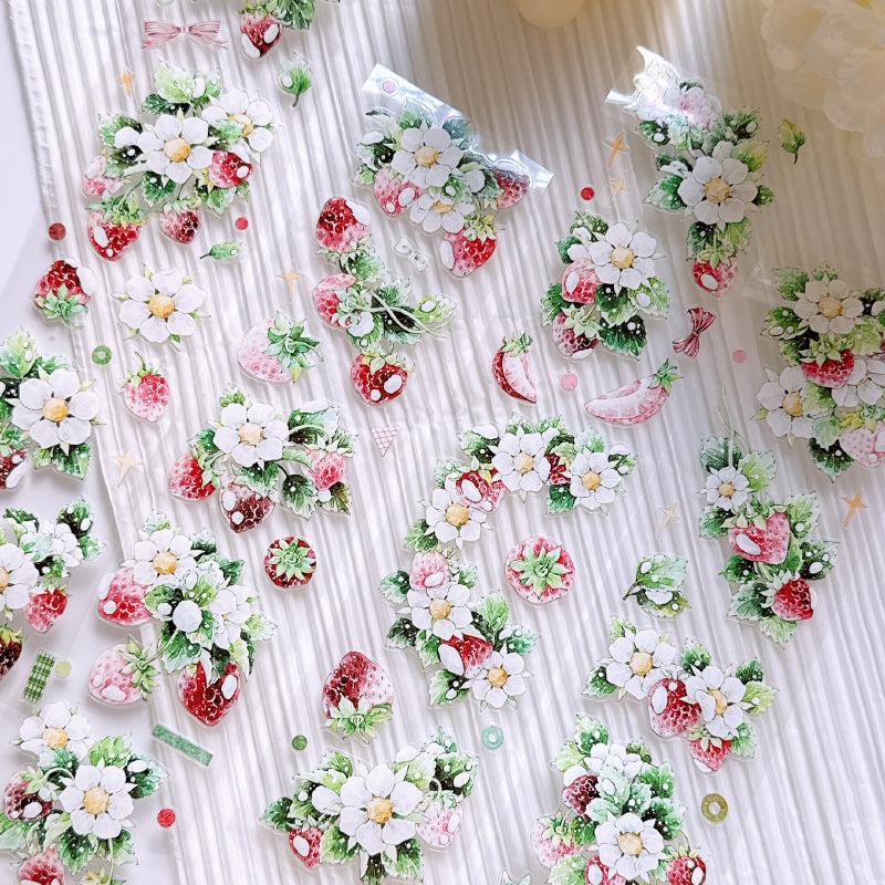 6cm*100cm Raspberry Flower Die Cutting Washi/PET Tape