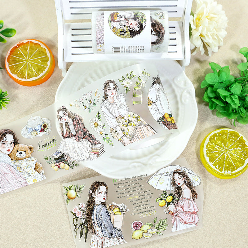 Summer Lime Fragrance Die Cutting Fog PET Tape featuring summer designs for journaling, scrapbooking and collage