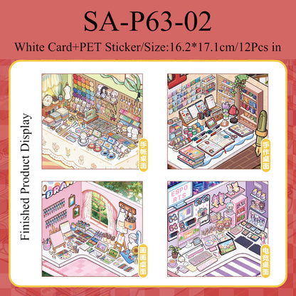 Corner Of Desk Series 3D Sticker Book