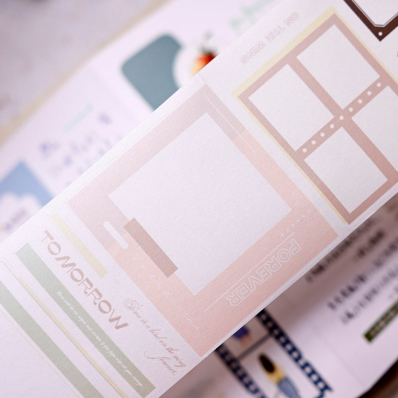 Whole Roll 8cm*5m Color frame Die Cutting Washi/PET Tape featuring color designs for journaling, scrapbooking and collage