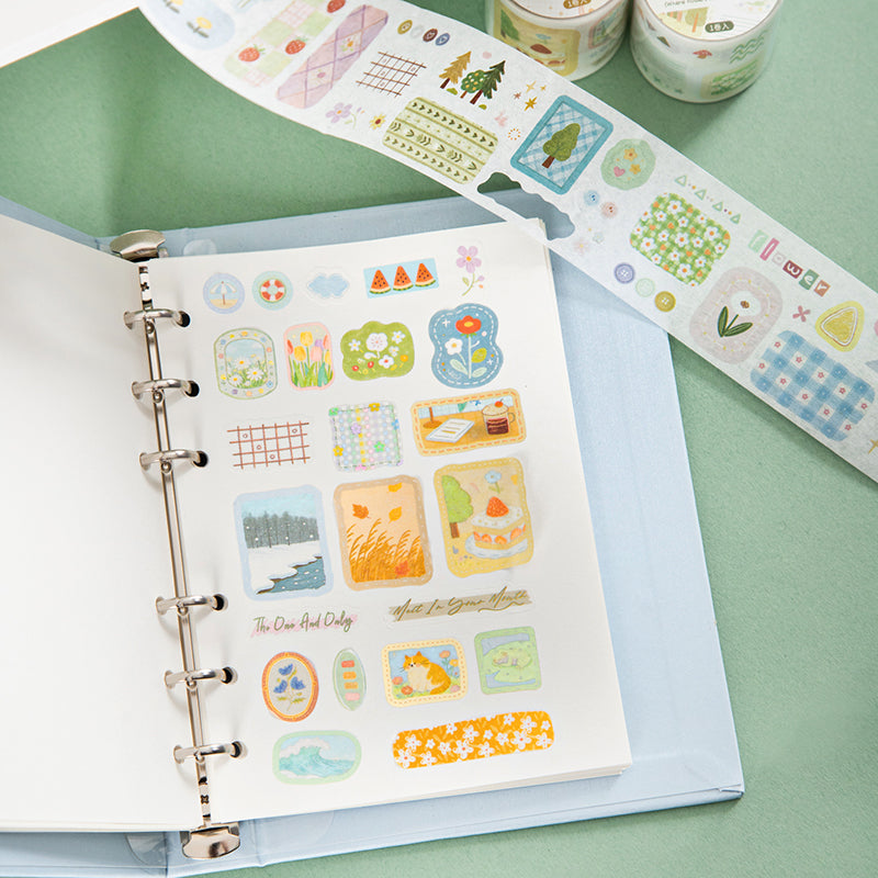 Flower Island Melodies Series Die Cutting Washi Tape featuring flower, and island designs for journaling, scrapbooking and collage