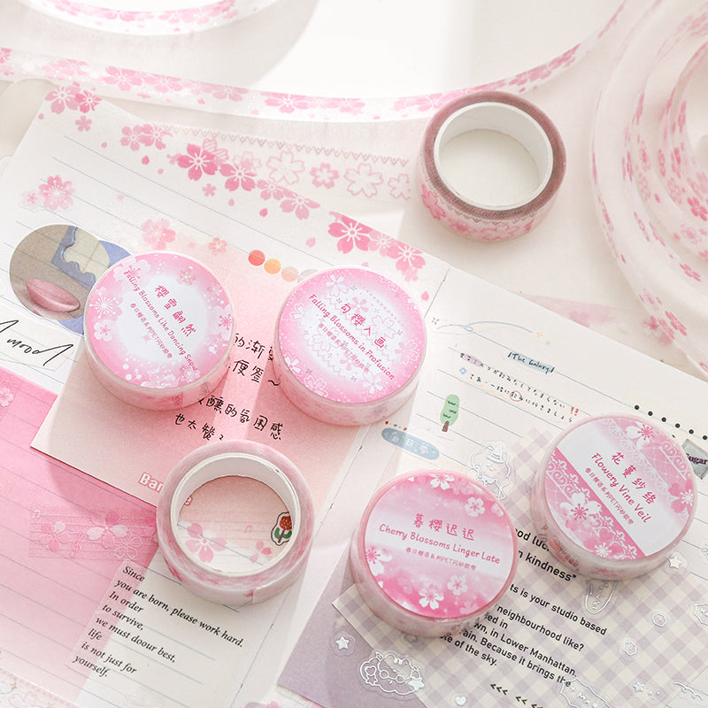 Spring Blossom Words Series Flash PET Tape featuring spring designs for journaling, scrapbooking and collage