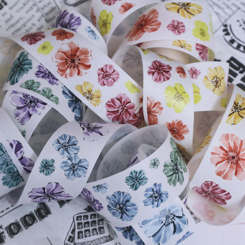 Flower bloom Die-Cutting Washi Tape - Whole Roll 3.5cm×4m