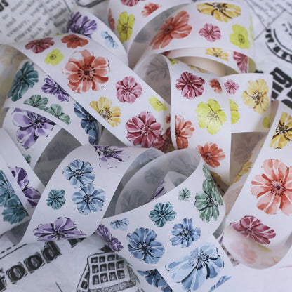 Flower bloom Die-Cutting Washi Tape - Whole Roll 3.5cm×4m