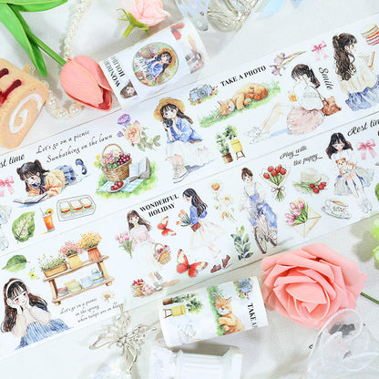 Spring Day Picnic Die Cutting Washi Tape featuring spring designs for journaling, scrapbooking and collage