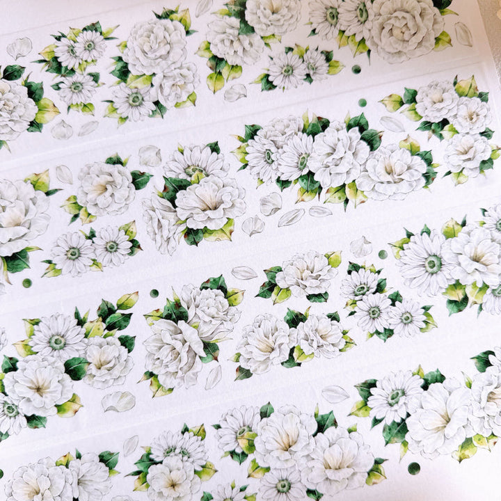 Whole Roll 5.5cm*5m Greenish color Washi/PET Tape featuring green, and color designs for journaling, scrapbooking and collage