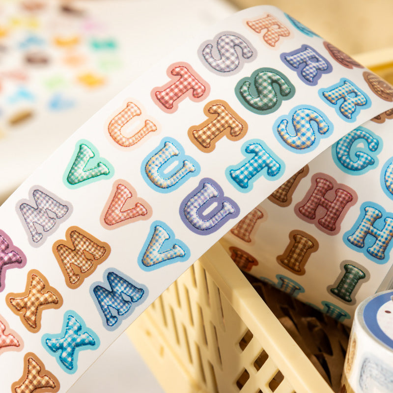Soft Letters Series Die Cutting PET Tape featuring letter designs for journaling, scrapbooking and collage