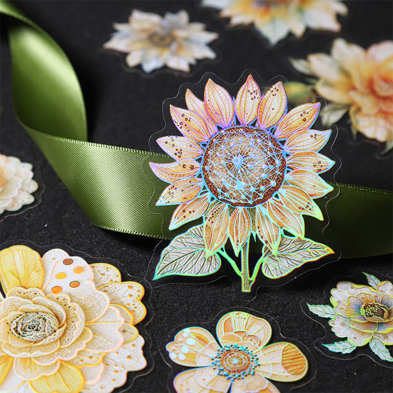 Weaving Flowers Whispering Series Sticker featuring flower designs for journaling, scrapbooking and collage