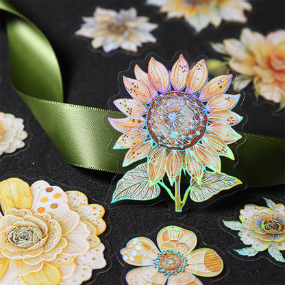 Weaving Flowers Whispering Series Sticker featuring flower designs for journaling, scrapbooking and collage