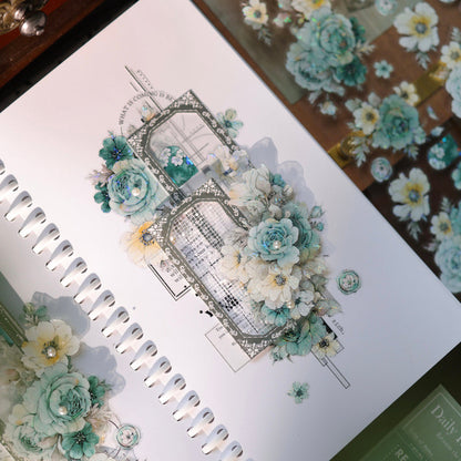 Blue Purple Flower Die-Cutting Washi Tape - Sample 100cm