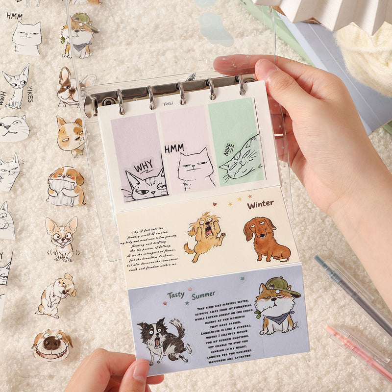 Ugly Face Cats Dogs Series Die Cutting PET Tape