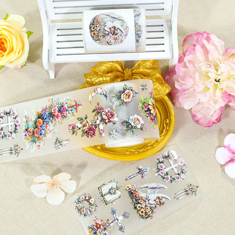 Light Of Faith Fog PET Tape featuring light designs for journaling, scrapbooking and collage