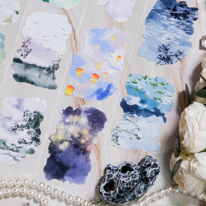 Whole Roll 6.5cm*5m Dreamlike Scenery PET Tape featuring dream designs for journaling, scrapbooking and collage