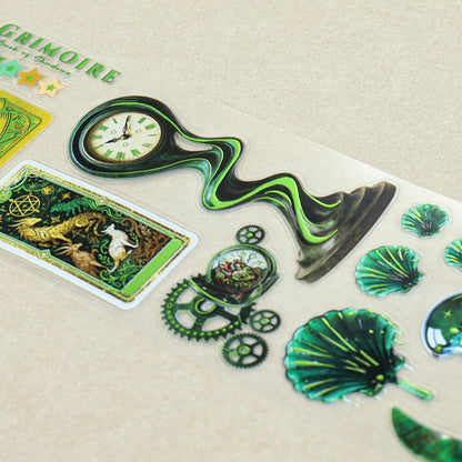 Emerald Retro Magic Record Die Cutting Green Gold PET Tape