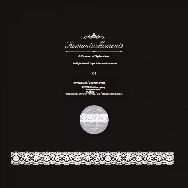 Romantic Moments Series Silver Stamping PET Tape