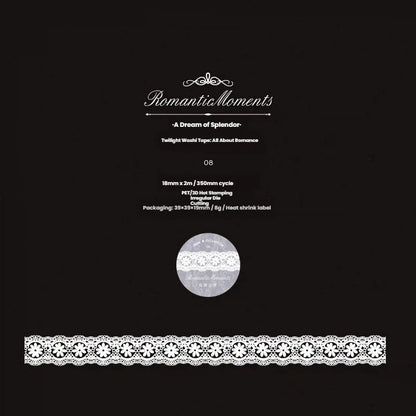 Romantic Moments Series Silver Stamping PET Tape
