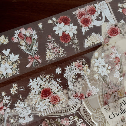 6cm*120cm Flower Pavilion Die Cutting Washi/PET Tape