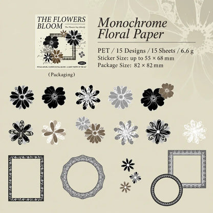 Floral Cutout Sticker Set – 50 Pieces