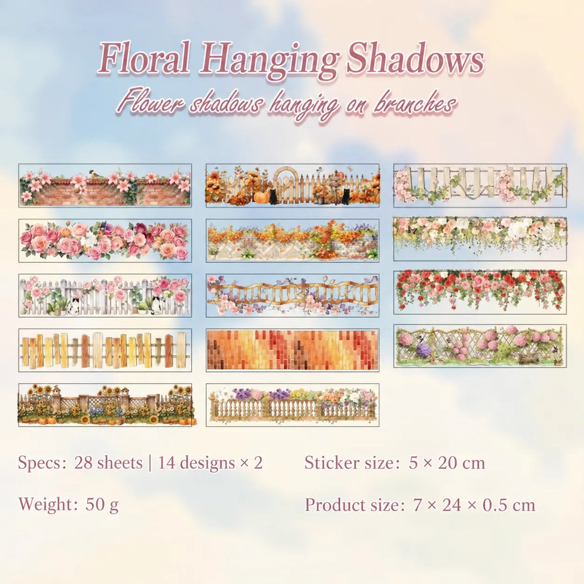 Paper Floral Vine Sticker Pack
