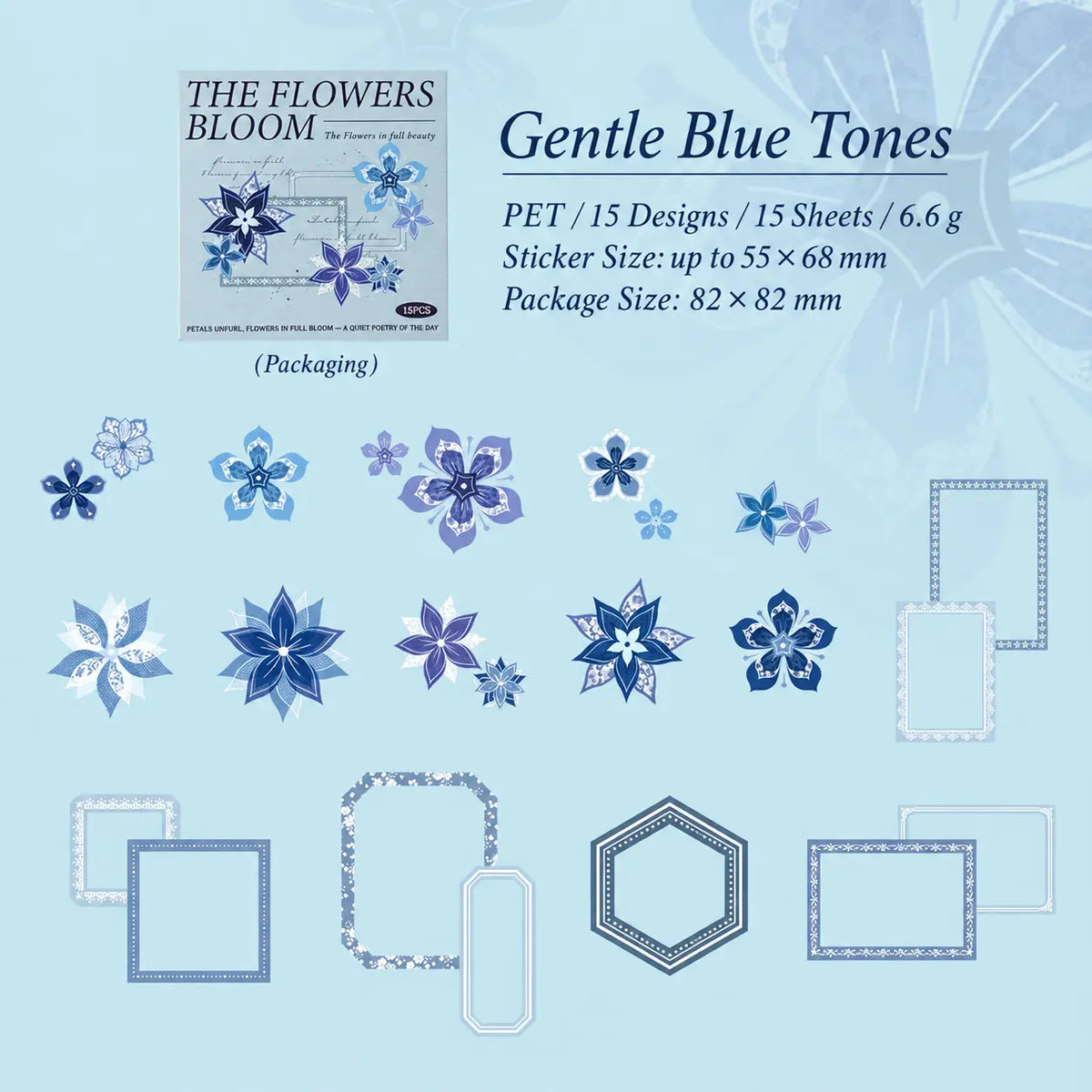 Floral Cutout Sticker Set – 50 Pieces
