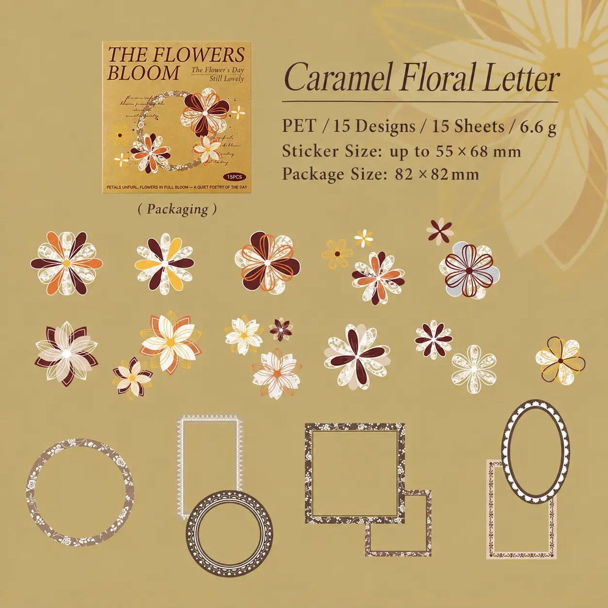 Full Bloom Floral Sticker Set – 20 Pieces