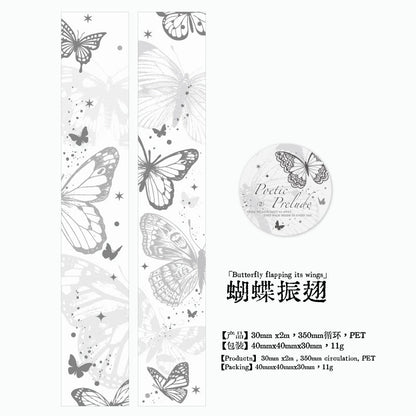 Prelude Poems Series Silver Stamping PET Tape