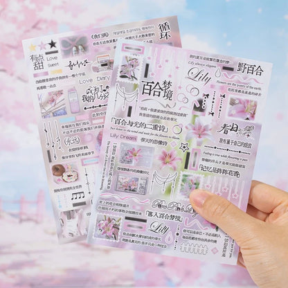 Flowers Hidden in the Mist Sticker Book