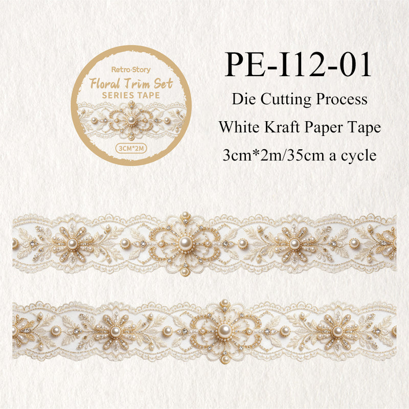 Flower Tassel Series White Kraft Paper Tape