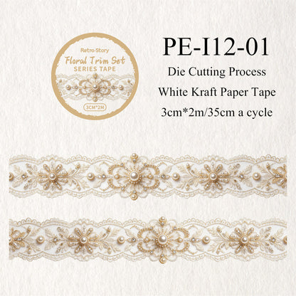 Flower Tassel Series White Kraft Paper Tape