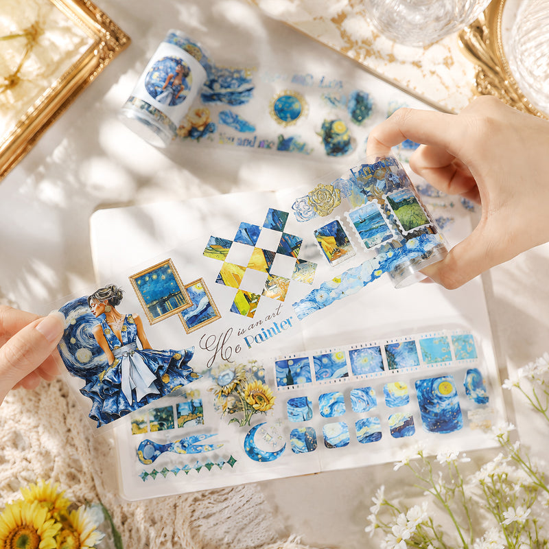 Starry Night Art Shell Silver PET Tape