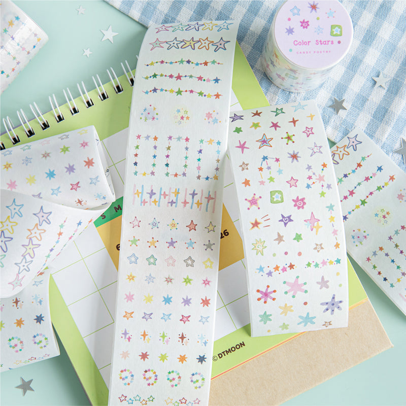 Colorful Mood Series Die Cutting Washi Tape featuring color designs for journaling, scrapbooking and collage