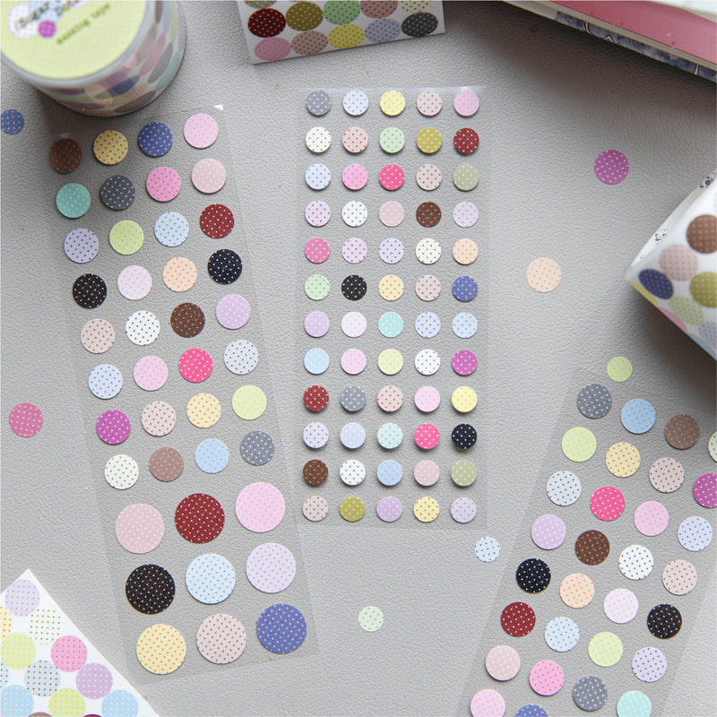 Polka Dot Control Series Die Cutting Flash Synthetic Paper Tape featuring dot designs for journaling, scrapbooking and collage