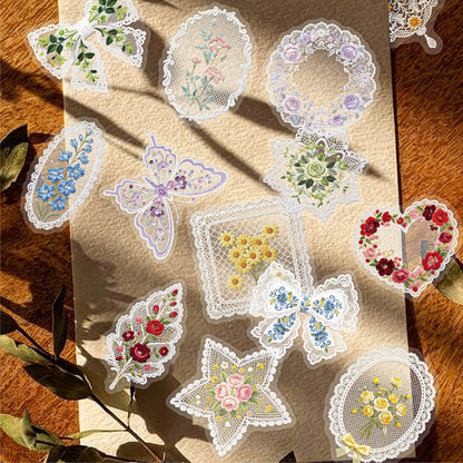 Interlude Floral Series Sticker featuring floral designs for journaling, scrapbooking and collage