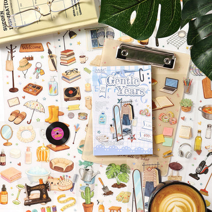 Beautifully Decorated Room Series Sticker Book featuring book designs for journaling, scrapbooking and collage