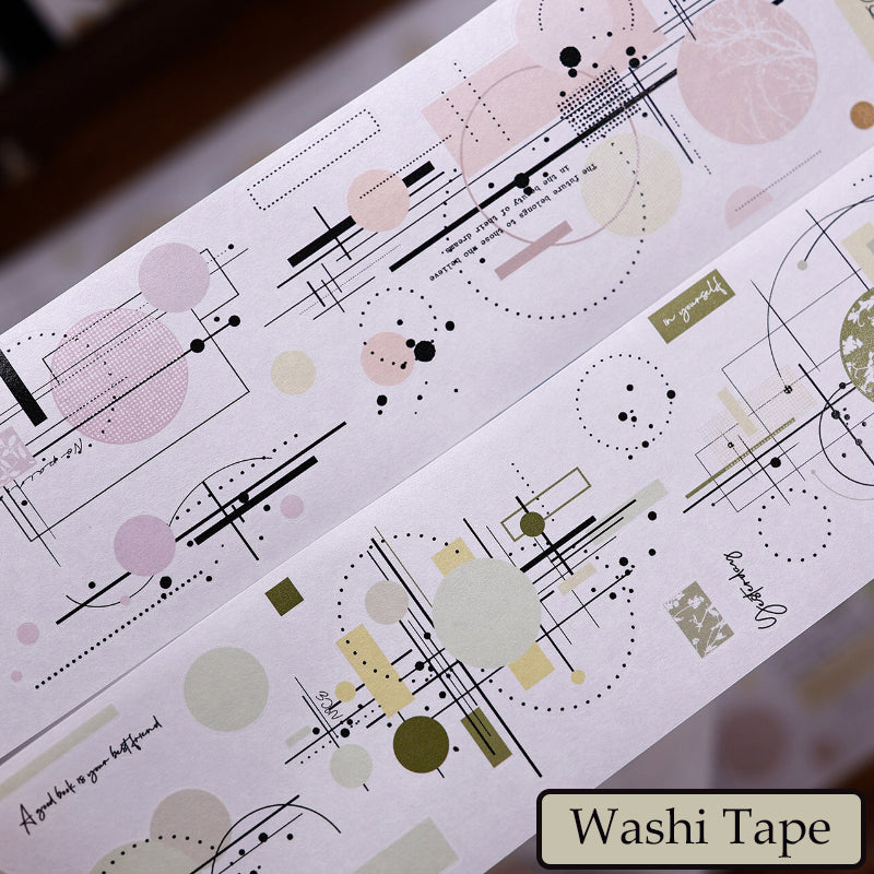 7.5cm*300cm Colorful Circles Collection Die Cutting Washi/PET Tape