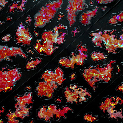 Whole Roll 6cm*5m Shimmering Flames Die Cutting Shell Light PET Tape