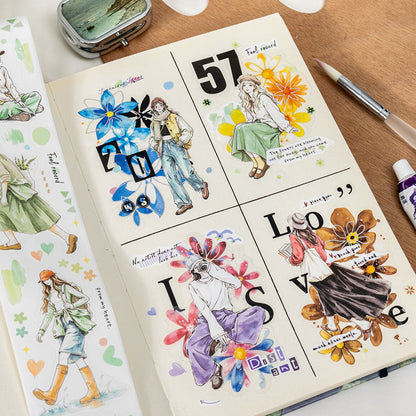 Painted Girl Series Die Cutting Synthetic Paper Tape