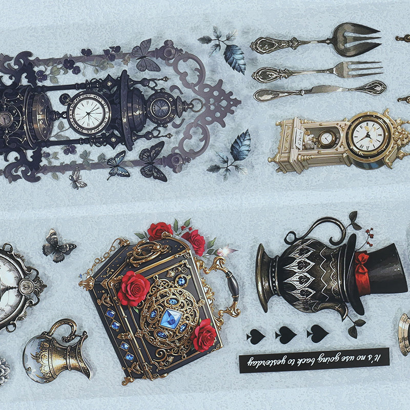 Retro Lockbox PET Tape featuring retro designs for journaling, scrapbooking and collage