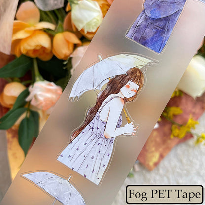 Whole Roll 6cm*10m It's raining Die Cutting Washi/PET/Fog PET Tape