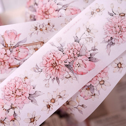 Fluffy flower petals Die-Cutting Washi Tape - Sample 150cm
