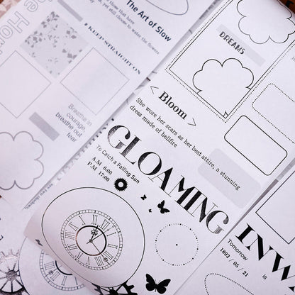 12.5cm*300cm Blank line frame Die Cutting Washi Tape for journaling, scrapbooking and collage