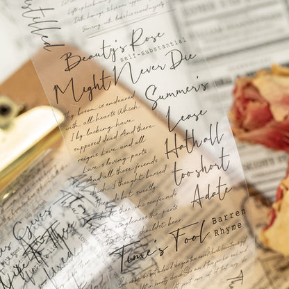 Textual Theatre Series PET Tape for journaling, scrapbooking and collage