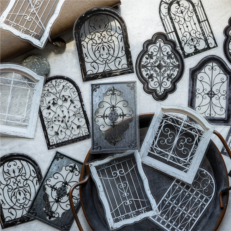 Ironwork Stained Window Series Sticker featuring wind designs for journaling, scrapbooking and collage