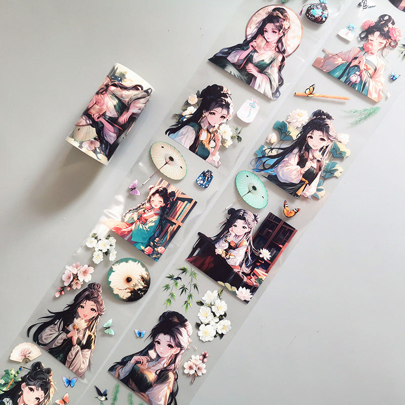 Ancient Style Characters Series PET Tape for journaling, scrapbooking and collage