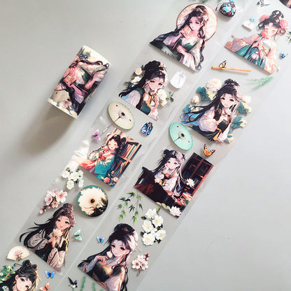 Ancient Style Characters Series PET Tape for journaling, scrapbooking and collage