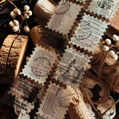 Whole Roll 4cm*5m Time Imprint Stamp Die Cutting PET Tape for journaling, scrapbooking and collage
