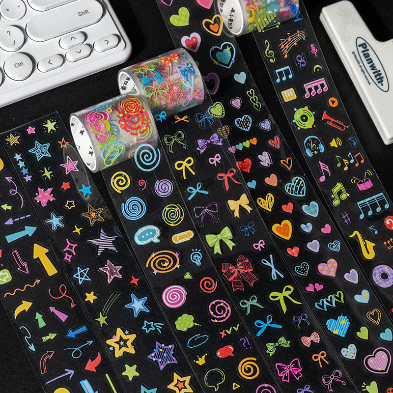 Color Diary Series Die Cutting PET Tape featuring color designs for journaling, scrapbooking and collage
