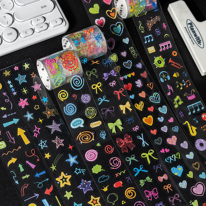 Color Diary Series Die Cutting PET Tape featuring color designs for journaling, scrapbooking and collage