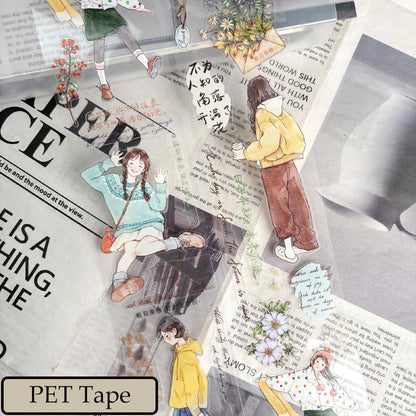 6.5cm*200cm Autumn Letters Die Cutting Washi/PET/Fog PET Tape